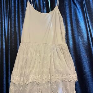 White Embroidered Eyelet Tiered romps